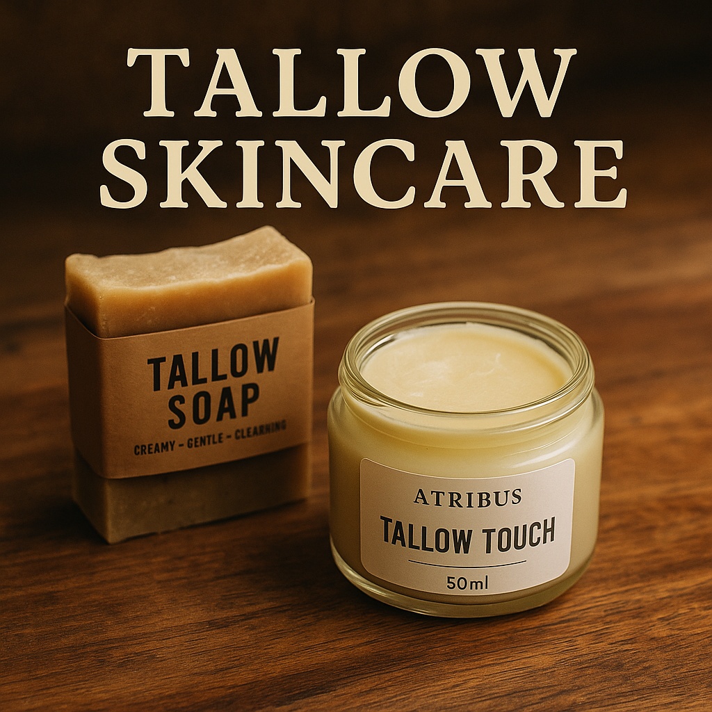 Handmade natural tallow skincare products from Atribus